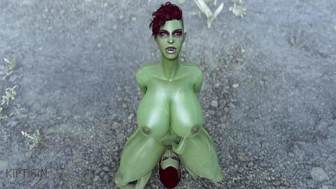 Two Muscular Curvy Orc Step sisters And Their Sex In The Rain 2